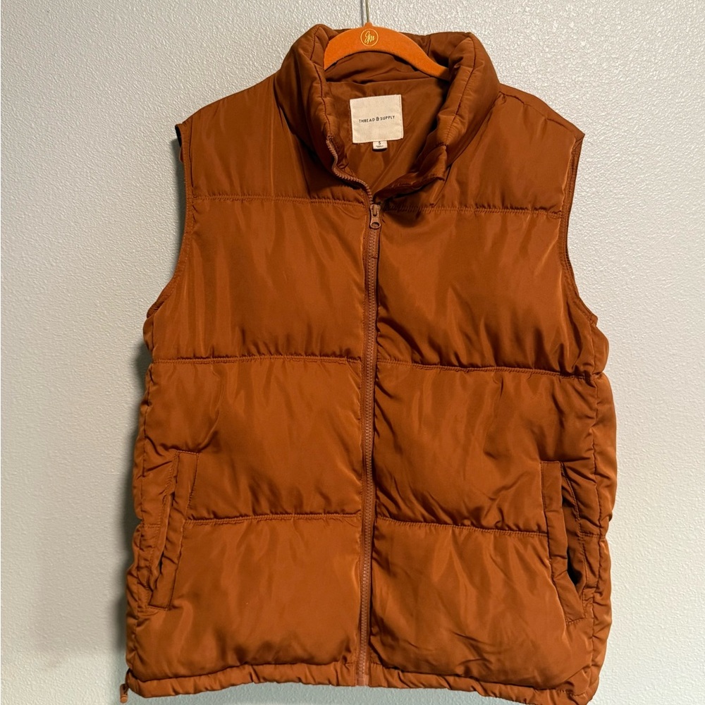 Thread and Supply Rust Orange Puffer Vest